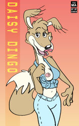 blinky_bill_(series) breasts canine clothes daisy_dingo dingo female female_only flashing fur furry mammal presenting_breasts solo standing tail tvma uncensored