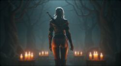3d 3d_(artwork) 3d_model ai_generated ass ass_focus ciri cirilla_fiona_elen_riannon legs leshay7 the_witcher_(series) the_witcher_3:_wild_hunt