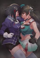2girls ai_generated catfight choukai_(kantai_collection) competitive competitive_intercourse competitive_sex female haguro_(kantai_collection) hate hate_fuck kantai_collection lesbian_competitive_intercourse sexfight yuri