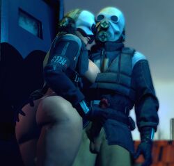 3d ass ass_grab big_ass breast_press breasts breasts_out gloves half-life half-life_(series) half-life_2 hand_on_ass hand_on_butt handjob imminent_sex masked_female masked_male metrocop metropolice_(half-life_series) metropolice_female_(half-life_series) outside outside_sex seductive seductive_body smiling straight stroking_cock stroking_penis thick_thighs wide_hips