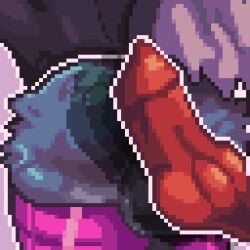 anal animated anthro ass backsack balls canid canine canis detailed digital_media_(artwork) femboy genitals knot male male/male mammal nightowl0090 pixel_(artwork) pixelated sitting wolf