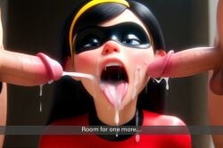 ahe_gao ai_generated cum cum_in_mouth fellatio incredibles mawshot open_mouth oral petite pixar skinny slim teenager the_incredibles the_incredibles_2 throat tongue_out violet_parr