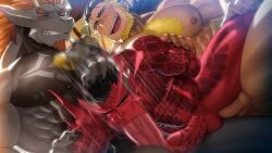 3boys abs absol_(dkqthf) another_eidos_of_dragon_vein_r anthro anthro_on_human arms_behind_back balls bara beard beefy biceps big_areola big_breasts big_glans big_penis black_hair blonde_hair blowjob blowjob_face blue_eyeshadow blush breast_bigger_than_head breasts broad_shoulders brown_hair censored censored_balls censored_penis chest_hair chest_tuft clawed_fingers claws clenched_teeth completely_nude cross_scar daddy deepthroat demon demon_horns dilf domination double_penetration dragon_humanoid dutch_angle erection eyebrow_scar fellatio forked_eyebrows frenulum from_behind from_behind_position furry gay grabbing grabbing_arm grabbing_from_behind grabbing_legs group group_sex hand_on_head hi_res huge_breasts huge_cock human humanoid hunk irezumi laugh legs_up long_hair long_penis looking_at_another male male/male male_breasts male_only male_penetrated male_penetrating male_penetrating_male manly maou_abusorun mature_male mosaic_censoring multicolored_hair muscles muscular muscular_arms muscular_legs muscular_male muscular_thighs oni oni_horns oppai oral oral_penetration oral_sex pecs penis penis_bigger_than_head penis_size_difference pointy_ears pubic_hair red_body red_penis resisting rough_sex sanpaku scaled_penis scar scar_across_eye scar_on_face sex sharp_teeth shaved_side short_hair sideburns six_pack small_pupils spiked_shoulders spikes standing sucking tattoo tattoo_on_butt tattoo_on_chest tattoo_on_legs tattoo_on_stomach tattooed_arm teeth_showing thick_eyebrows thick_neck thick_penis threesome thrusting tongue_out tough_guy triceps two_tone_hair uncomfortable veiny_arms veiny_penis wince yakuza_tattoo yaoi