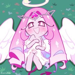 blush blushing_at_another blushing_at_each_other blushing_at_partner blushing_at_viewer blushing_female circlet cookie cookie_run cookie_run_kingdom eternal_sugar_cookie exposed exposed_breasts exposed_nipples exposed_pussy exposing_self flat_chest flat_chested goofy_ahh_facial_expression kuruko magenta_tail pink_body pink_eyes pink_hair pink_skin pink_skinned_female pink_tail purple_tail pussy red_hair seduction seductive_eyes seductive_look seductive_pose seductive_smile solo solo_female solo_focus tail teasing white_robe