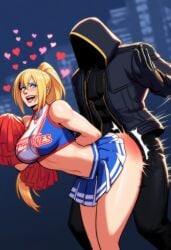 ai_generated blonde_hair blue_eyes cheerleader_uniform fatal_fury female female_terry king_of_fighters kukri ponytail rule_63 snk_heroines:_tag_team_frenzy terry_bogard