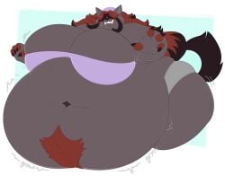 bbw big_breasts breasts cleavage female furry huge_breasts kittyfred morbidly_obese overweight pokemon pokemon_(species) tagme thick_thighs wide_hips zoroark
