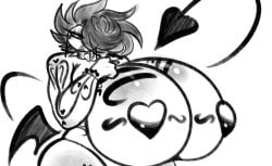 1girls big_breasts big_thighs breasts demon demon_girl fangs female heart_pasties huge_breasts panties pasties smolmarble sya(smolmarble) thick thick_thighs
