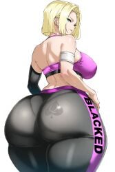 android_18 blacked blonde_hair cheating cheating_wife cuckold dark-skinned_male dragon_ball dragon_ball_super dragon_ball_z gmoreartworks huge_ass interracial netorare ntr queen_of_spades raceplay sportswear tattoo