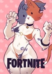1girls 2d alternate_version_at_source ass ass bare_shoulders bikini bikini_bottom bikini_top breasts breasts breasts calico_cat cameltoe cat_ears cat_humanoid cat_tail cate_meowdy_(fortnite) collar curvaceous curvy curvy_female curvy_figure epic_games felid feline feline female female female_only fortnite fortnite:_battle_royale lok_cat looking_at_viewer open_mouth solo solo_female standing swimwear tagme tail tattoo tattooed_arm tattoos thick_thighs thighs two_piece_swimsuit