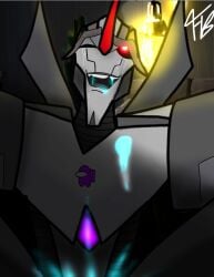 dark dim_lighting drool_on_face drooling hidden_penis male night red_eyes robot robot_humanoid rolling_eyes smiling starscream submissive_male sweatdrop transformers transformers_prime wink
