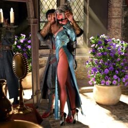 1girls armbinder baldur's_gate baldur's_gate_3 ballet_heels bit_gag blindfold bondage captured dress elf female gag gagged gortash_(baldur's_gate) pejack pejack32167 pointy_ears shadowheart shadowheart_(baldur's_gate) slave