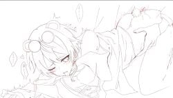 1boy anal anal_sex ass_grab ass_up blush half-closed_eyes half_naked high_pressure_washing_machine male pounding pounding_ass project_sekai tenma_tsukasa trembling