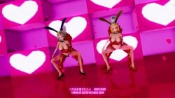2boys 2girls animated athletic_female dance gumi huge_breasts kagamine_rin music swimsuit tagme video vocaloid