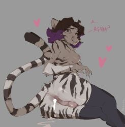 after anal anthro anus artist ass at background balls blush bodily body breasts cum dialogue digital drawing drip dripping english erection female fluids fur furry gaping genital genitals gynomorph hair heart hi hindquarters hips in inside intersex looking nipples nude on oral orgasm original_character pawkers penetration presenting purple request requesting res sex shaded signature simple sketch smile solo striped stripes symbol tail text thick thighs trans trans_woman transfem used viewer wet white wide