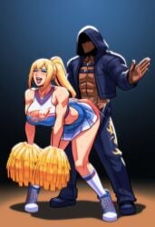 ai_generated blonde_hair blue_eyes cheerleader_uniform fatal_fury female female_terry king_of_fighters kukri ponytail rule_63 snk_heroines:_tag_team_frenzy terry_bogard
