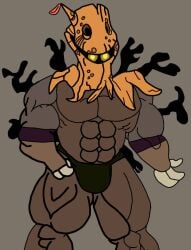 1male bara biceps black_thong bone_island buff hawlo male male_only monster msm my_singing_monsters pecs sexy thong wood yellow_eyes