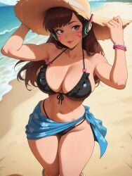 ai_generated beach d.va huge_breasts nude_female overwatch