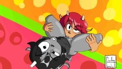 1futa 1girls animated anthro blowjob dickgirl doodlingderelict doodlingderelict_(artist) female futa_on_female futanari intersex lammy_lamb leg_grab loop looping_animation parappa_the_rapper rammy_lamb um_jammer_lammy