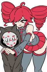 1boy 1girls 2d 2d_(artwork) :3 absolute_territory ahoge alternate_hairstyle anon anonymous_male ass ass_visible_from_the_front big_ass big_breasts breasts cat_ears clothed clothed_female clothed_male clothing curvy curvy_female curvy_figure detached_sleeves drill_hair female goonette_teto_(unepicroachy) hair_over_one_eye hoodie horny horny_female huge_breasts ineffective_skirt kasane_teto kissed_all_over large_ass large_breasts lipstick lipstick_mark_on_face lipstick_marks lipstick_on_face male miniskirt nail_polish no_bra no_sex painted_nails red_eyes red_hair red_nails self_upload sharp_fingernails sharp_nails sideboob simple_background skirt straight thick_thighs thighhighs thighs twin_drills unepicroachy utau vocaloid wavy_mouth white_background wide_hips wip y/n