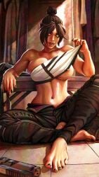 apex_legends areolae_peeking azuma_yasuo azumaarts big_breasts breasts wraith_(apex_legends)