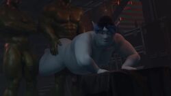 3d 3d_animation barley_lightfoot big_penis blue_hair bouncing_breasts chubby chubby_male disney elf elf_ears gay hat male_only onward_(2020) pixar tagme video wondershark2 yaoi