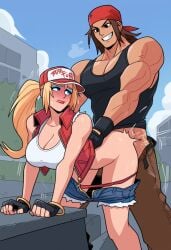 ai_generated blonde_hair blue_eyes fatal_fury female female_terry king_of_fighters ponytail rule_63 snk_heroines:_tag_team_frenzy terry_bogard