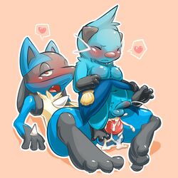 <3 2boys anal anal_sex anthro balls barefoot blush canine chubby closed_eyes cum cum_in_ass cum_inside cum_on_balls cum_on_knot cum_on_penis cumshot dewott fur furry furry_only gay half-closed_eyes hollo_nut jackal knot lucario lying male male_only moobs multiple_boys navel nintendo nude on_back on_top open_mouth orgasm penis pokemon pokemon_(species) reverse_cowgirl_position sex sharp_teeth shell size_difference spikes spread_legs video_games yaoi