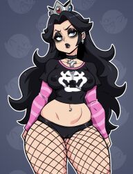 goth peach from mario (series) by sunny di