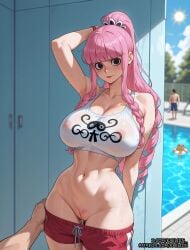 1boy 1girls ai_assisted ai_female ai_generated anime anime_style arm_up armpits big_ass big_breasts breasts clitoris clothing covered_nipples curvaceous curvaceous_body curvaceous_female curvaceous_figure female female_focus fit_female girly hentai hourglass_figure huge_ass huge_breasts kaeliiin male one_piece perona ponytail public public_nudity pussy sexy shiny shorts shorts_down standing swimming_pool uncensored undressing_another vagina voluptuous voluptuous_female waifu waifu_diffusion