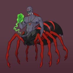 1:1 8_legs abs arachne arachnid arachnid_taur arthropod arthropod_taur bodily_fluids clothing dark_nipples drider dripping dungeons_and_dragons erection european_mythology forecock frankly-art genital_fluids genitals greek_mythology hasbro hi_res humanoid humanoid_taur imhotep jewelry looking_at_viewer magic male mandibles mane moobs musclegut muscular muscular_male mythology navel necklace nipples pecs pendant penis precum precum_drip purple_body purple_skin red_stripes solo spider spider_taur spider_web spinnerets stripes taur teeth the_mummy torn_clothing wizards_of_the_coast