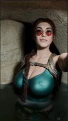 3d big_breasts breasts busty cleavage erect_nipples female female_focus female_only lara_croft lara_croft_(classic) large_breasts nipple_bulge selfie tagme the_vice_art tomb_raider tomb_raider_(classic)