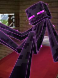 black_body enderman laying_on_bed minecraft minecraft_mob purple_eyes