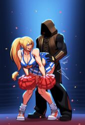 ai_generated blonde_hair blue_eyes cheerleader_uniform fatal_fury female female_terry king_of_fighters kukri ponytail rule_63 snk_heroines:_tag_team_frenzy terry_bogard