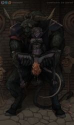animal_humanoid anthro armor balls beastman_(warhammer) black_body black_fur blush bodily_fluids bound bovid bovid_humanoid breasts caprine caprine_humanoid claws clothing cum cum_drip cum_in_puss cum_inside dripping duo exposed_breasts female forced fur genital_fluids genitals goat goat_humanoid green_eyes held_up hi_res hooves horn humanoid interspecies latex linaswalaf male male/female mammal mammal_humanoid patreon patreon_logo paws penetration questionable_consent rape red_eyes rodent rodent_humanoid sex skaven spread_legs spreading tail torn_clothing vaginal_penetration vaginal_penetration warhammer_(franchise)