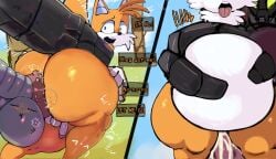 big_ass big_ass_(male) big_butt cumflated_belly cumflation gay huge_ass huge_butt male male_only sonic_(series) tails_the_fox