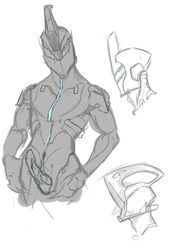 1boy liger_inuzuka male male_only nyx_(warframe) partially_colored precum rule_63 sketch solo warframe