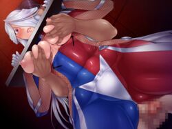 breast_grab breasts censored female lilith-soft restrained stocks tagme taimanin_asagi_battle_arena torn_clothes zol