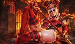 1girls armor high_inquisitor_whitemane holding holding_staff lips monorirogue red_eyes red_iris red_irises red_lips red_lipstick sally_whitemane scarlet_crusade solo staff tagme thigh-high_boots thigh_boots thigh_high_boots thighhigh_boots warcraft white_hair world_of_warcraft
