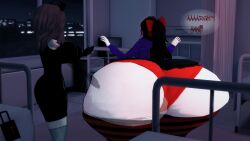 3d_(artwork) big_ass big_butt black_hair creepypasta hyper_ass hyper_asscheeks hyper_butt kneehighs koikatsu nina_the_killer nurse nurse_ann slap spanking ultimate_collector