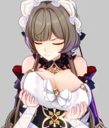 67 angry angry_expression angry_face animated big_breasts breast_focus breast_grab breasts_bigger_than_head clothed clothing columbina_(genshin_impact) disembodied_hand fondling fondling_breast grabbing_another's_breast grabbing_breasts huge_breasts kokomils large_breasts no_sound playing_with_breasts pov sandrone_(genshin_impact) tagme video voluptuous voluptuous_female yuri