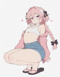 ai_generated astolfo_(fate) fate_(series) femboy femmeup heavy_breathing meupfem otoko_no_ko sissy squatting sweat sweatdrop sweating tagme very_sweaty yaoi