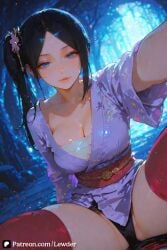 1boy 1girls ai_generated ass ass_focus big_ass big_breasts black_hair blue_eyes blush breast_grab breasts closed_mouth clothed clothing cute cute_face danmachi dungeon_ni_deai_wo_motomeru_no_wa_machigatteiru_darou_ka female female_focus large_ass large_breasts light-skinned_female light_skin long_hair looking_at_viewer male pussy sexy sexy_body sexy_female sexy_pose sitting sitting_on_person yamato_mikoto younger_female
