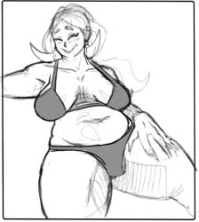 1girls archivatumm boobs bra breasts chubby chubby_female drasna_(pokemon) female greyscale human milf panties pokemon simple_background sketch thighs underwear unfinished