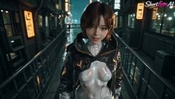 1boy 1girl1boy abs ai_generated anal anal_sex ass_focus asshole blowjob bodysuit breasts cum_in_pussy evie_(stellar_blade) female penetration_from_behind realistic short_hair skin_tight stellar_blade:_blood_rain tagme tomboy tomboyish video