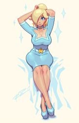 1girl 1girls abstract_background adjusting_hair armpits arms_up athletic athletic_female background belt big_ass big_boobs big_breasts big_tits boobs breasts clavicle cleavage cleavage_cutout collarbone crown earings hair_covering_eye mario_(series) nintendo princess_rosalina rosalina simple_background sitting sitting_down skirt smile smiling_at_viewer stars super_mario_galaxy tan_body tan_skin tanned_skin tight_clothing tits toned toned_body toned_female