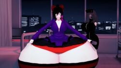 3d_(artwork) big_ass big_butt black_hair comic creepypasta hyper_ass kneehighs koikatsu nina_the_killer nurse nurse_ann shocked suprised ultimate_collector