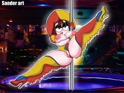 evil_pomni_(the_amazing_digital_circus) glitch_productions gooseworx high_heels nipples pole_dancing pussy sander_art the_amazing_digital_circus thick_thighs thighhighs