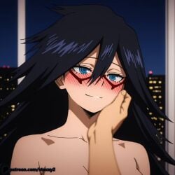 1girl ai ai_art ai_generated anime anime_girl anime_style artist_name ass black_hair blue_eyes blush boku_no_hero_academia completely_naked completely_naked_female completely_nude completely_nude_female curvy curvy_body curvy_female curvy_figure dark_hair eyelashes female female_focus female_only hair_between_eyes heavy_breathing indoors light-skinned_female light_skin long_hair midnight_(my_hero_academia) my_hero_academia patreon patreon_logo patreon_username pussy staxxy staxxy2 vagina watermark