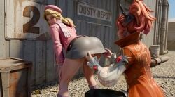 2girls 3d 3d_animation 3d_model ai_generated ass_worship blonde_hair building clothing elsa_bloodstone elsa_bloodstone_(marvel_rivals) grok groping_ass huge_ass invisible_woman invisible_woman_(marvel_rivals) kissing_ass licking_ass lifting_skirt marvel marvel_rivals massive_ass mp4 orange_hair panties ponytail scarf susan_storm tagme thicc_ass thick_ass video white_panties yuri