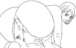 anal anal_penetration anal_sex big_ass jujutsu_kaisen kugisaki_nobara looking_back martinnn_(artist) outline waifu